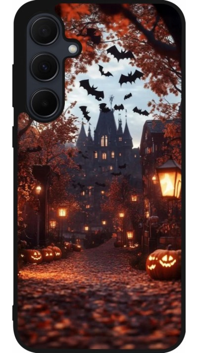 Samsung Galaxy A36 Case Hülle - Silikon schwarz Halloween 2025 Haunted house