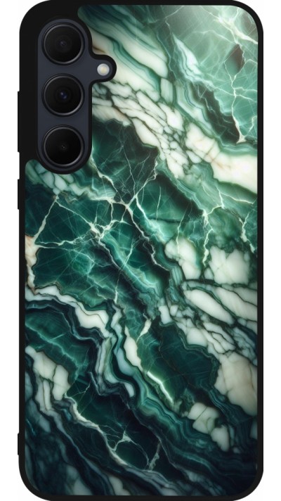 Samsung Galaxy A36 Case Hülle - Silikon schwarz Majestätischer grüner Marmor