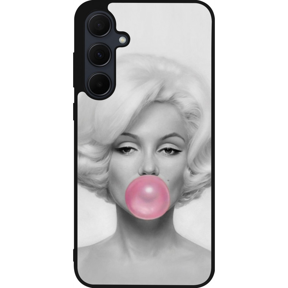 Samsung Galaxy A36 Case Hülle - Silikon schwarz Marilyn Bubble