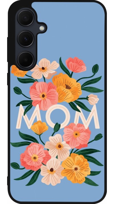 Coque Samsung Galaxy A36 - Silicone rigide noir Mom 2026 Flowers