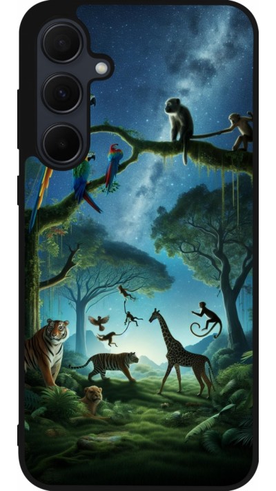Samsung Galaxy A36 Case Hülle - Silikon schwarz Paradies der exotischen Tiere