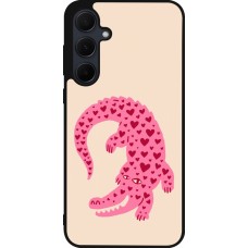 Samsung Galaxy A36 Case Hülle - Silikon schwarz Pink crocodile 2026