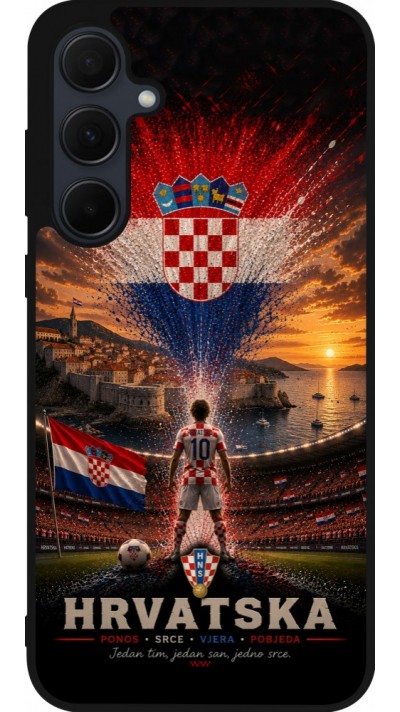 Coque Samsung Galaxy A36 - Silicone rigide noir Football Croatie splash 2026