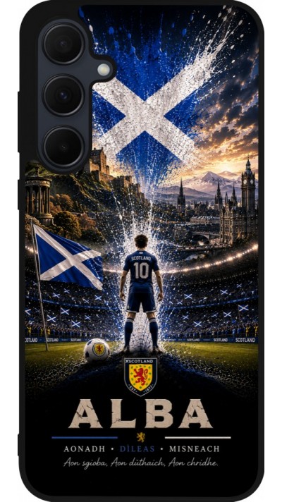 Coque Samsung Galaxy A36 - Silicone rigide noir Football Écosse splash 2026