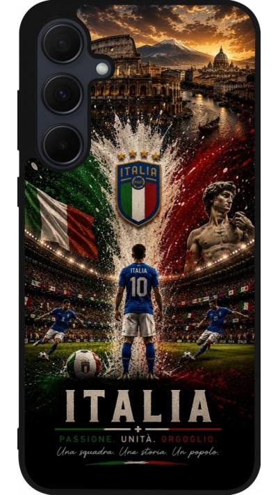 Coque Samsung Galaxy A36 - Silicone rigide noir Football Italie splash 2026