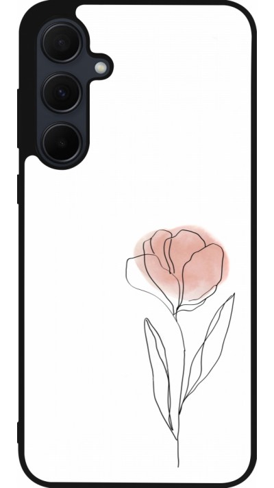 Samsung Galaxy A36 Case Hülle - Silikon schwarz Spring 23 minimalist flower