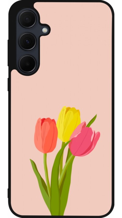 Samsung Galaxy A36 Case Hülle - Silikon schwarz Spring 23 tulip trio