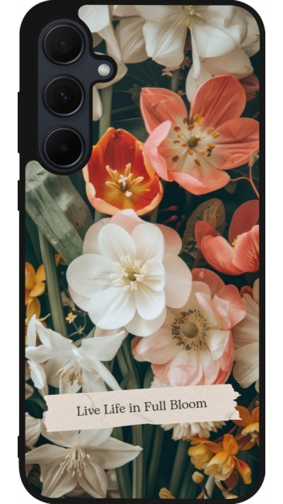 Coque Samsung Galaxy A36 - Silicone rigide noir Full Bloom Spring 2026