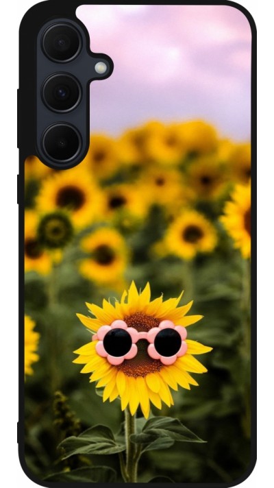 Coque Samsung Galaxy A36 - Silicone rigide noir Sunflower with glasses Spring 2026