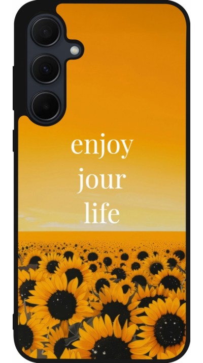Samsung Galaxy A36 Case Hülle - Silikon schwarz Summer 2025 Enjoy your life