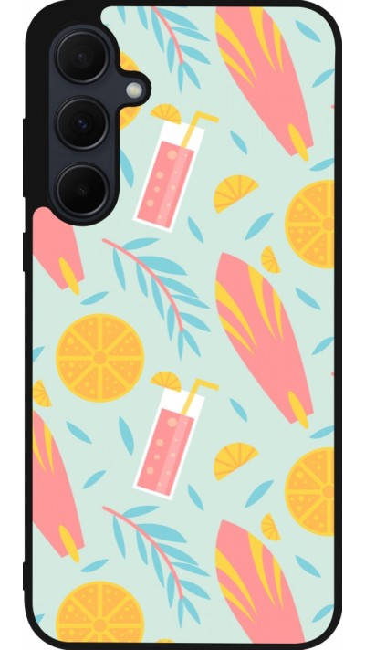 Samsung Galaxy A36 Case Hülle - Silikon schwarz Summer 2025 Pattern citron