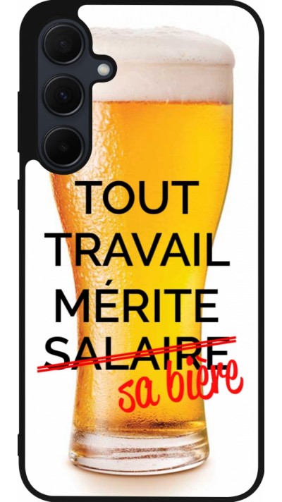 Samsung Galaxy A36 Case Hülle - Silikon schwarz Tout travail mérite sa bière