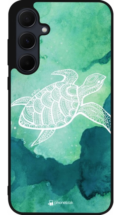 Samsung Galaxy A36 Case Hülle - Silikon schwarz Turtle Aztec Watercolor