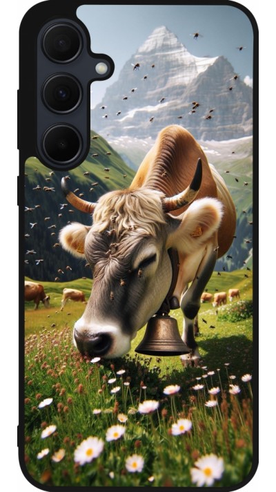 Samsung Galaxy A36 Case Hülle - Silikon schwarz Kuh Berg Wallis