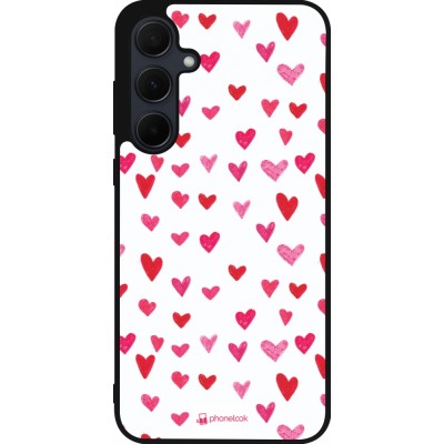 Samsung Galaxy A36 Case Hülle - Silikon schwarz Valentine 2022 Many pink hearts