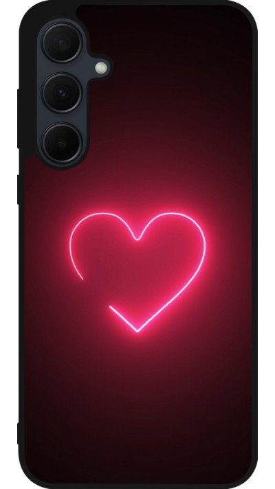Samsung Galaxy A36 Case Hülle - Silikon schwarz Valentine 2023 single neon heart