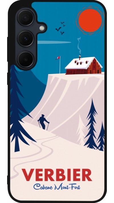 Samsung Galaxy A36 Case Hülle - Silikon schwarz Verbier Cabane Mont-Fort