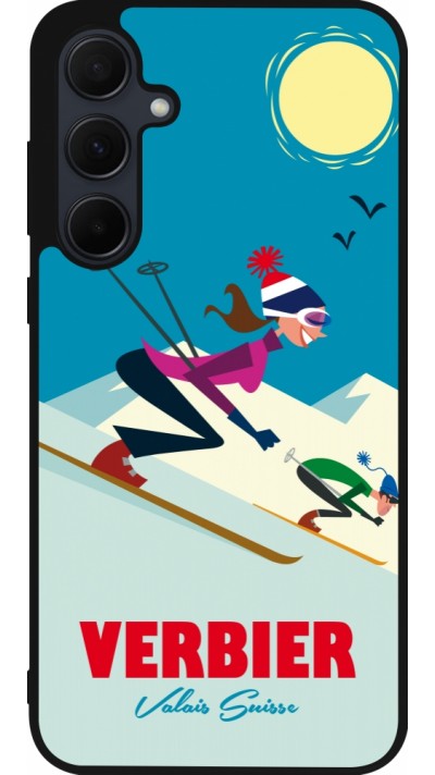 Samsung Galaxy A36 Case Hülle - Silikon schwarz Verbier Ski Downhill