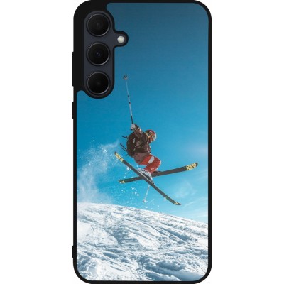 Samsung Galaxy A36 Case Hülle - Silikon schwarz Winter 22 Ski Jump
