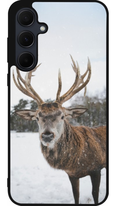Samsung Galaxy A36 Case Hülle - Silikon schwarz Winter 25 Winter reindeer