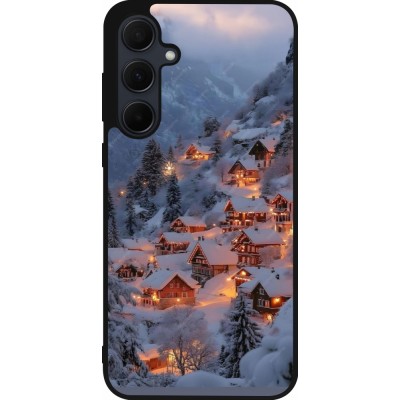 Samsung Galaxy A36 Case Hülle - Silikon schwarz Winter 25 Winter snowy village