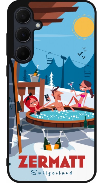 Samsung Galaxy A36 Case Hülle - Silikon schwarz Zermatt Mountain Jacuzzi