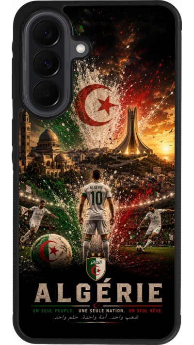 Coque Samsung Galaxy A37 - Silicone rigide noir Football Algérie splash 2026