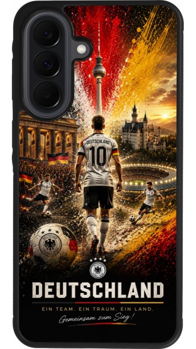 Coque Samsung Galaxy A37 - Silicone rigide noir Football Allemagne splash 2026