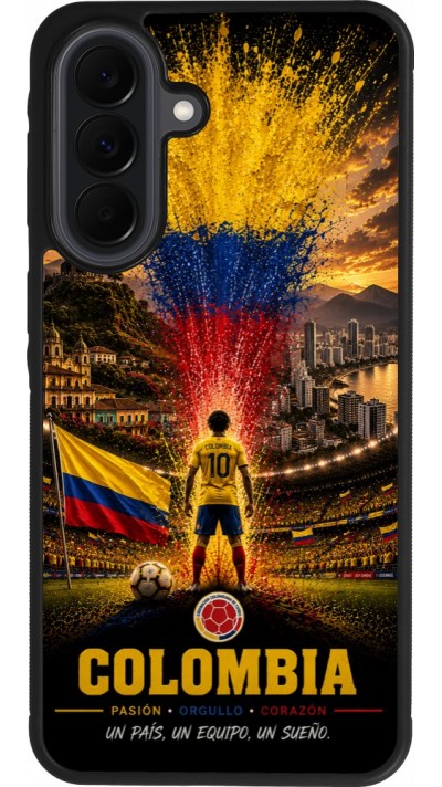 Coque Samsung Galaxy A37 - Silicone rigide noir Football Colombie splash 2026
