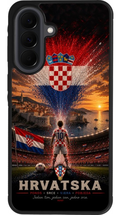 Coque Samsung Galaxy A37 - Silicone rigide noir Football Croatie splash 2026