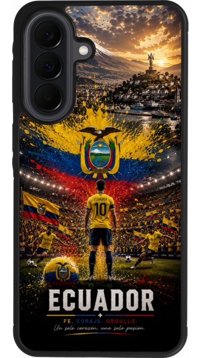 Coque Samsung Galaxy A37 - Silicone rigide noir Football Équateur splash 2026