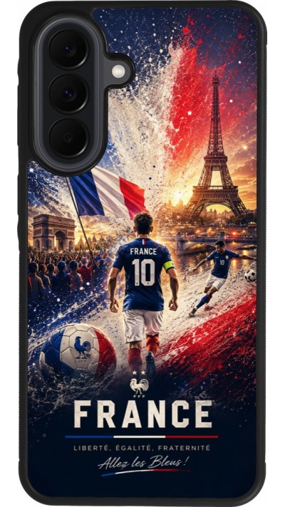 Coque Samsung Galaxy A37 - Silicone rigide noir Football France splash 2026