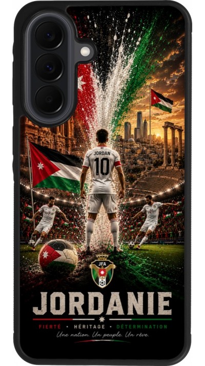 Coque Samsung Galaxy A37 - Silicone rigide noir Football Jordanie splash 2026