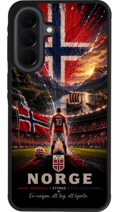 Coque Samsung Galaxy A37 - Silicone rigide noir Football Norvège splash 2026