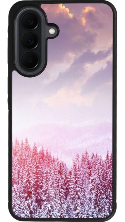 Samsung Galaxy A37 Case Hülle - Silikon schwarz Winter 22 Pink Forest