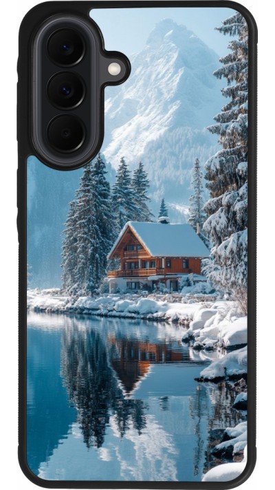 Samsung Galaxy A37 Case Hülle - Silikon schwarz Winter 25 Winter house forest day