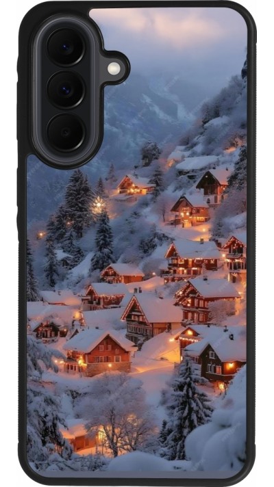 Samsung Galaxy A37 Case Hülle - Silikon schwarz Winter 25 Winter snowy village