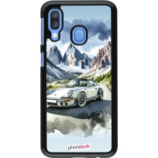 Samsung Galaxy A40 Case Hülle - Porsche 911 Berg Aquarell