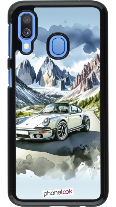 Coque Samsung Galaxy A40 - Porsche 911 Mountain Watercolor