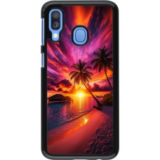 Samsung Galaxy A40 Case Hülle - Malediven Abenddämmerung Glückseligkeit