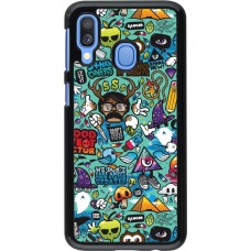 Samsung Galaxy A40 Case Hülle - Mixed Cartoons Turquoise