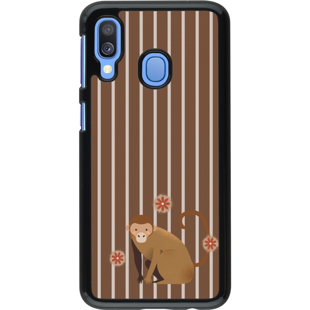 Samsung Galaxy A40 Case Hülle - Monkey with stripes