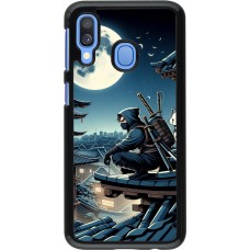 Samsung Galaxy A40 Case Hülle - Ninja unter dem Mond