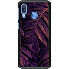 Samsung Galaxy A40 Case Hülle - Purple Light Leaves