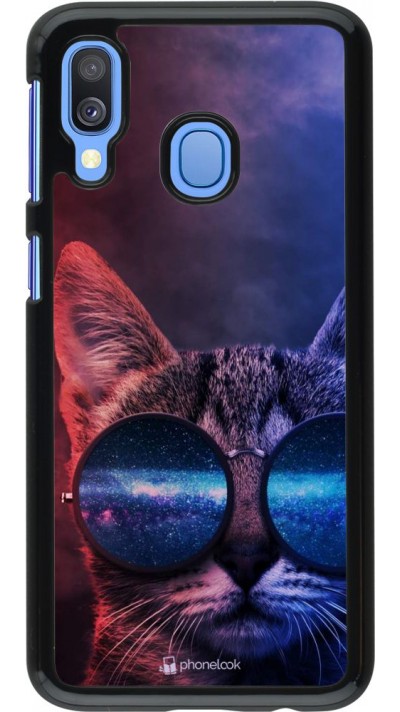 Hülle Samsung Galaxy A40 - Red Blue Cat Glasses