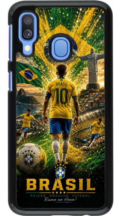 Samsung Galaxy A40 Case Hülle - Fussball Brasilien splash 2026