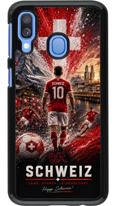 Samsung Galaxy A40 Case Hülle - Fussball Schweiz splash 2026
