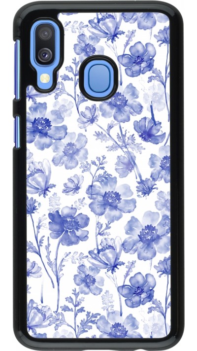 Samsung Galaxy A40 Case Hülle - Spring 23 watercolor blue flowers