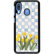 Samsung Galaxy A40 Case Hülle - Blue vichy tulips Spring 2026
