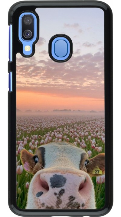 Samsung Galaxy A40 Case Hülle - Cow with tulips 2026